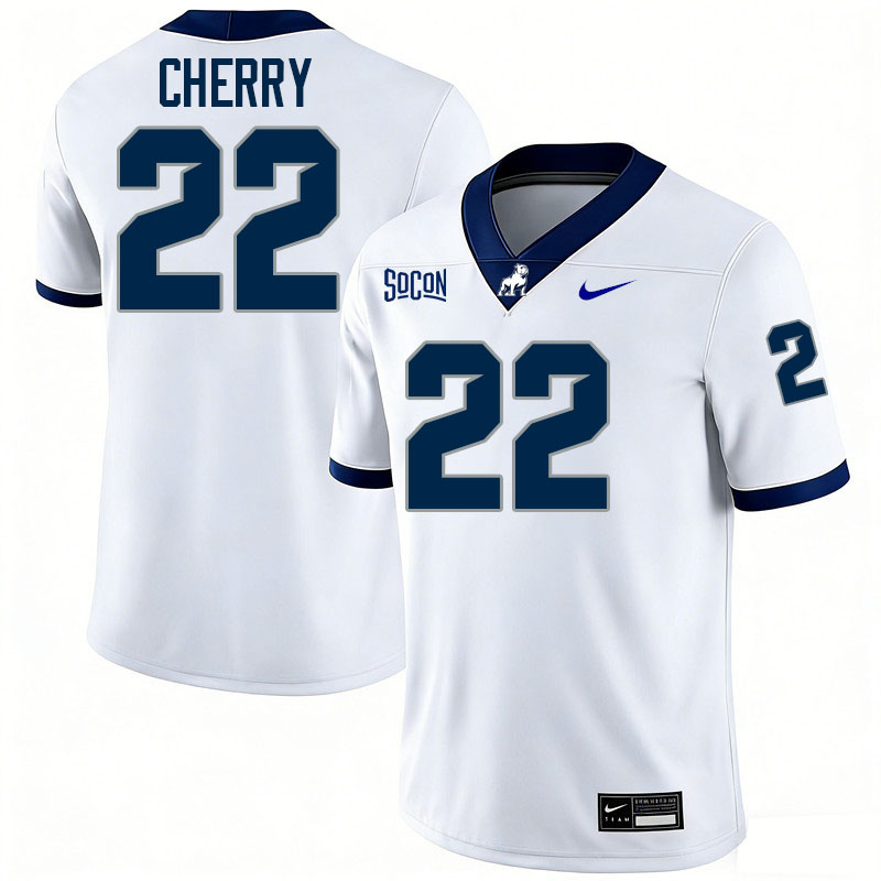 Samford Bulldogs #22 Ken Cherry College Football Jerseys,Uniforms-White